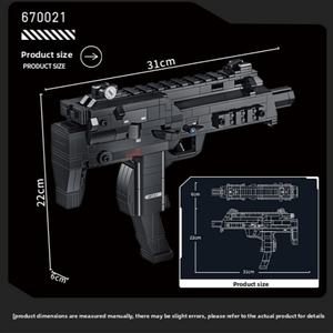 Pistola de Juguete de Bloques de Construcción Negra, de Buena Venta, con Detalles Realistas y Marcas de Tamaño Claras para Niños, Exhibición, Venta al Por Mayor OEM - Product Image 4