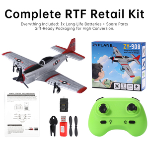 Aereo <span class=keywords><strong>RC</strong></span> P-51 Mustang 2CH 2.4G in Schiuma EPP 150m per Principianti Classico RTF Giocattolo da Esterno - Product Image 6