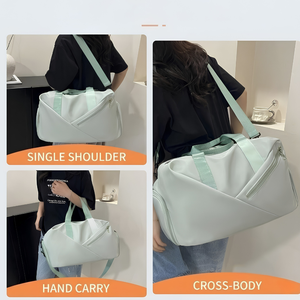 กระเป๋าออกกำลังกายแบบมีโลโก้สั่งทำ OEM ODM ช่องใส่รองเท้า กระเป๋าเดินทางกีฬา ขายส่ง ผู้ผลิต กระเป๋าออกกำลังกายแบบพองลม กระเป๋าถือผู้หญิง สั่งทำได้ - Product Image 3