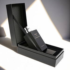 Luxury Mens Empty Perfume Spray <b>Bottle</b> Clear Crimpless Pump Square 30ml 50ml 100ml Glass Perfume <b>Bottle</b> with Gift <b>Box</b> - Product Image 3