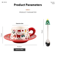 Ensemble de tasses en céramique de Noël vintage-Tasses à café rétro créatives pour couples, tasses à eau de cadeau de dessin animé