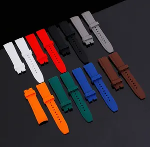 EASILIFE custom color replacement 20mm 22mm eco-friendly soft silicone rubber curved end watch strap