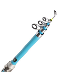 Commercio all'ingrosso 1.8m-3.0m blu maniglia telescopica palo solido punta metallo sedile <span class=keywords><strong>mare</strong></span> canna da pesca con maniglia EVA - Product Image 1