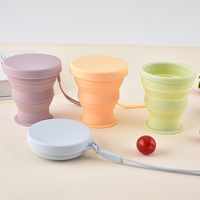 Gobelet pliable en silicone de qualité alimentaire sans BPA, design moderne, anti-fuite, avec couvercle, pour les voyages et le camping