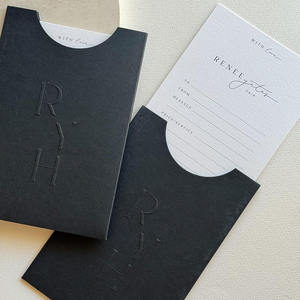 Carte de remerciement personnalisée avec <span class=keywords><strong>enveloppe</strong></span>, impression en relief <span class=keywords><strong>sur</strong></span> papier kraft, impression numérique pour l'emballage - Product Image 2