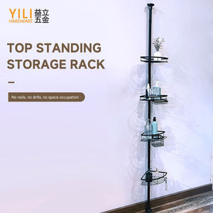 Support <span class=keywords><strong>de</strong></span> salle <span class=keywords><strong>de</strong></span> bain élégant en acier inoxydable <span class=keywords><strong>noir</strong></span> Caddy <span class=keywords><strong>de</strong></span> <span class=keywords><strong>douche</strong></span> d'angle télescopique réglable à 4 niveaux - Product Image 2