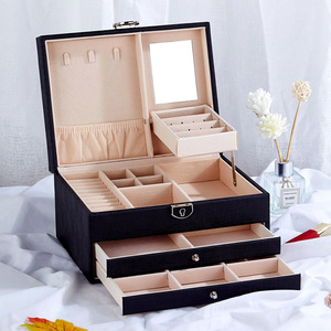 Estuche de Joyería de Vidrio, Estuche de Viaje para Joyas con Espejo, Estuche de Viaje Plegable para Joyas - Product Image 2