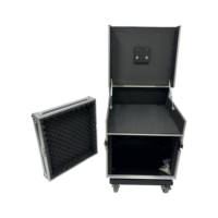 Flight case OEM 8U+4U de haute qualité pour amplificateur d'affichage karaoké, avec couvercle rabattable, vérins hydrauliques, roulettes pivotantes à 4 roues, étanchéité IP67
