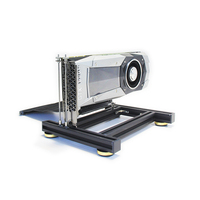 DIY 1/2/3/4 Braket Kartu Grafis Bingkai Terbuka Basis Aluminium GPU Dukungan Eksternal Dapat Disesuaikan SLI ATX Power Stand Hitam