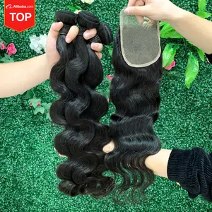 Unprocessed Natural Virgin Straight Weave Bundles with Closure Raw Vietnamese Hair Bundles and Closure Set Verified Company