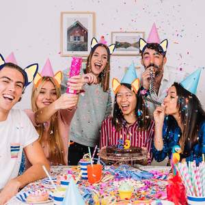 2 uds. Diademas de fieltro para orejas de perro para fiesta, diademas de animales para niños, suministros de cumpleaños, decoración para recuerdo de fiesta, Halloween, Navidad - Product Image 6