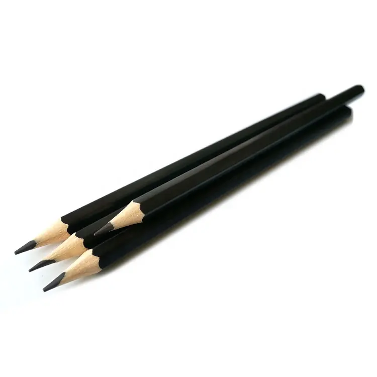Yüksek kaliteli standart 7 "siyah ahşap HB numarası 2 kalem sanat çizim için