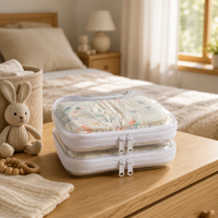 Lot de 3 pochettes rigides transparentes moyennes avec fermeture éclair, sacs transparents à fermeture éclair, pochettes rigides pour sac à main et organiseur de sac à couches
