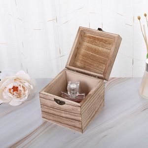 Caja de Madera Natural de Paulownia, Caja Cuadrada de Madera con Tapa, Almacenamiento Abierto, Embalaje de Regalo - Product Image 4