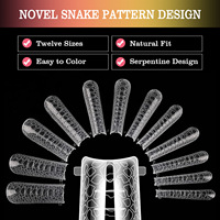 120 pièces/boîte serpent motif ongles conseils moule extension d'ongle double ongles formes système
