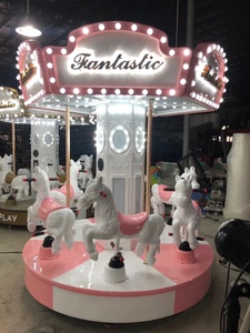 Carrusel Eléctrico Infantil para Interiores, Caballito Mecánico, Atracción de Parque de Diversiones, Centro Temático de Acero y Fibra de Vidrio - Product Image 3