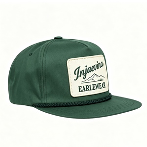 Gorra snapback personalizada con logo en el parche frontal, cuerda trenzada en el borde, ajustable, para camping, casual, béisbol, para hombre. - Product Image 2