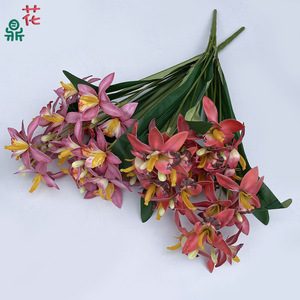 Fleurs d'orchidées artificielles en soie, faites à la main, pour décorations de mariage, allée de cérémonie, hôtel, restaurant - Product Image 2