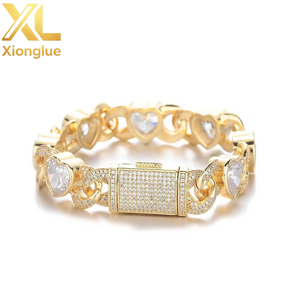 Collar Cubano con Zirconia en Forma de Corazón y Número 8 de 12 mm, Estilo Hip Hop, Personalizado, Accesorio para Hombre, Chapado en Oro de 18K, Regalo - Product Image 3