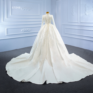 Robes de mariée sirène musulmanes à col haut et manches longues avec queue détachable Jancember RSM67248 - Product Image 2