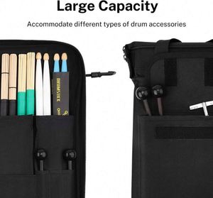 Échantillon Gratuit : Sac de Rangement Épaissi Grande Capacité pour Baguettes de Batterie, Brosses et Maillets, Suspendable et Portable - Product Image 4