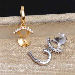 ฐานจี้เงินแท้ S925 ชุบเงิน สำหรับงาน DIY รูปทรงกลวง ใส่ไข่มุกได้ ใช้ได้กับสายยาว 8-9 นิ้ว รุ่น 5708 อุปกรณ์ทำเครื่องประดับ ห่วงเชื่อมต่อ บรรจุในถุง - Product Image 2