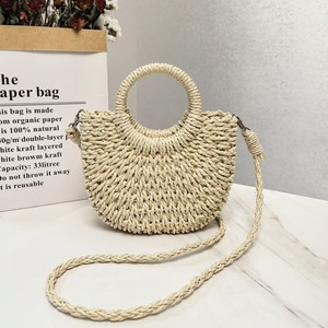 Bolso de Paja Tejido a Mano, Bolso de Hombro de Moda para Celebridades de Internet, Bolso Casual de Color Sólido para Llevar en la Mano - Product Image 2