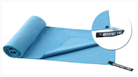 2025 personnalisé couleur unie 200gsm pliable imprimé microfibre daim tissu serviette de plage avec bande élastique