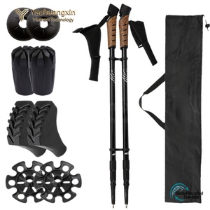 Bâtons de randonnée réglables en aluminium avec poignée en liège, ensemble de bâtons de randonnée pliables pour la montagne et le camping en plein air - Product Image 2
