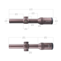 Lunette de tir tactique Vector Optics Continental X6 1-6x24 FDE BDC LPVO, en alliage d'aluminium, monocylindre 30 mm, pour la chasse