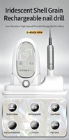 Ponceuse à ongles rechargeable au design irisé, 45 000 tr/min, écran tactile LCD, lime électrique sans fil, machine de salon OEM à marque privée