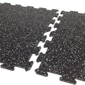 gym rubber tile interlocking floor mat EPDM rubber for fitness floor, exercise equipment pad and garage floor mat - Product Image 5