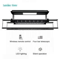 Séchoir à linge électrique Sunshine Home avec télécommande, éclairage LED, télescopique, pour intérieur, balcon et plafond