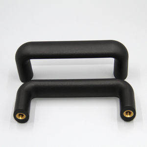Distance de trou 117 Poignée solide en nylon noir Poignée de porte coulissante d'armoire de meuble ovale en forme de U - Product Image 6