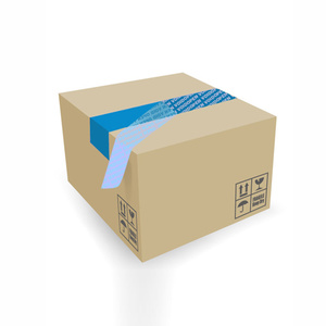 光滑的蓝色篡改明显的开放空隙安全胶带，印有独特的数字和标志 - Product Image 4