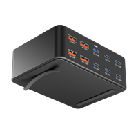 Station de charge rapide GaN 330W 4A+6C, concentrateur d'alimentation pour la charge de plusieurs appareils (ordinateur portable/téléphone), indispensable pour le bureau et les voyages