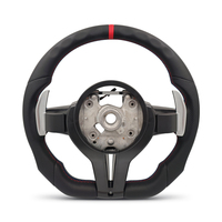 Volant M Sport en Cuir à Fond Plat avec Insert Noir pour BMW F10 F15 F16 F20 F30 F31 F35 F36 M3 F80 M4 F82 M5 F90