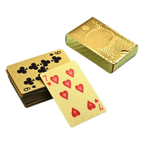 Cartes à jouer en feuille d'or laminée plastique en stock : Cartes à jouer en plastique PET imperméables et résistantes à l'usure