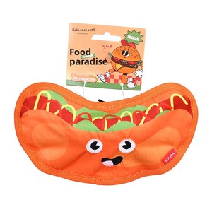 Jouets pour chiens résistants aux morsures, adaptés à la dentition, divertissants, anti-ennui, émettant des sons, design réaliste hamburger et frites - Product Image 1