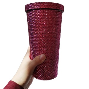 Botella de <span class=keywords><strong>agua</strong></span> de lujo personalizada con diamantes de imitación, vaso brillante de acero inoxidable 304 de 450ml - Product Image 1