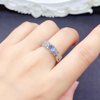 Factory Wholesale Elegant Design 925 Sterling Silver Women's Wedding Ring Natural Aquamarine Engagement Gift