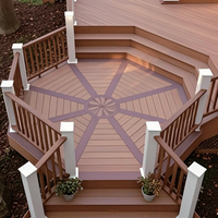 Plancher de terrasse WPC carré de style moderne, gris clair, motif bois ancien en relief, système de clic, étanche, écologique, pour extérieur, modèle européen carré