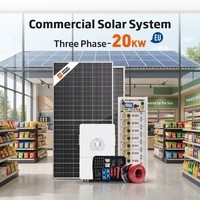 Système de stockage d'énergie solaire triphasé 20 kW avec onduleur hybride et batterie au lithium 40 kWh pour les pannes de réseau