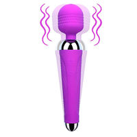 Vibrateur Masseur Puissant Rechargeable Étanche en Silicone pour le Corps, Baguette AV, Jouet Sexuel Adulte pour Femmes et Couples, Point G, 10 Fréquences