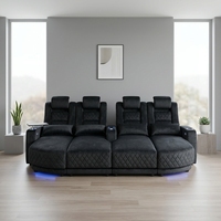 Canapé inclinable électrique long en cuir capitonné, design moderne pour appartement et hôtel, siège extensible, fauteuil individuel