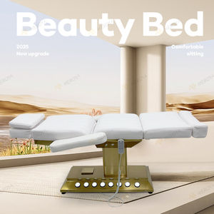 Luxury Gold Stainless Steel Base Foot Control Salon Cosmetic Facial Bed Modern 4 Motors Electric Table De Massage Head Spa - Product Image 3