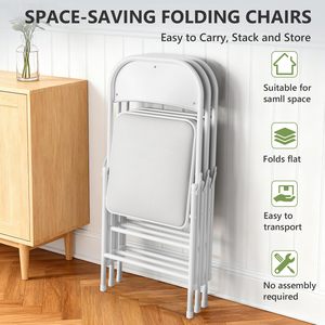 Outdoor White Colors Wedding Banquet Event <b>Stackable</b> Foldable Plastic Resin Folding <b>Chairs</b> - Product Image 3