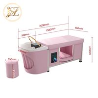 Lit de shampoing multifonctionnel moderne pour salon, avec réservoir d'eau intégré, pour thérapie capillaire, spa capillaire, massage thaïlandais et soins japonais allongés