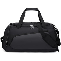 Sac de sport de voyage 40L grande capacité avec compartiment à chaussures, fermeture éclair tendance, unisexe, en polyester, logo personnalisé, PC souple