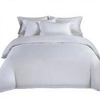 Parure de lit quatre pièces en coton pur 40 fils, respirante, tissée, épaisse, blanche, pour hôtel